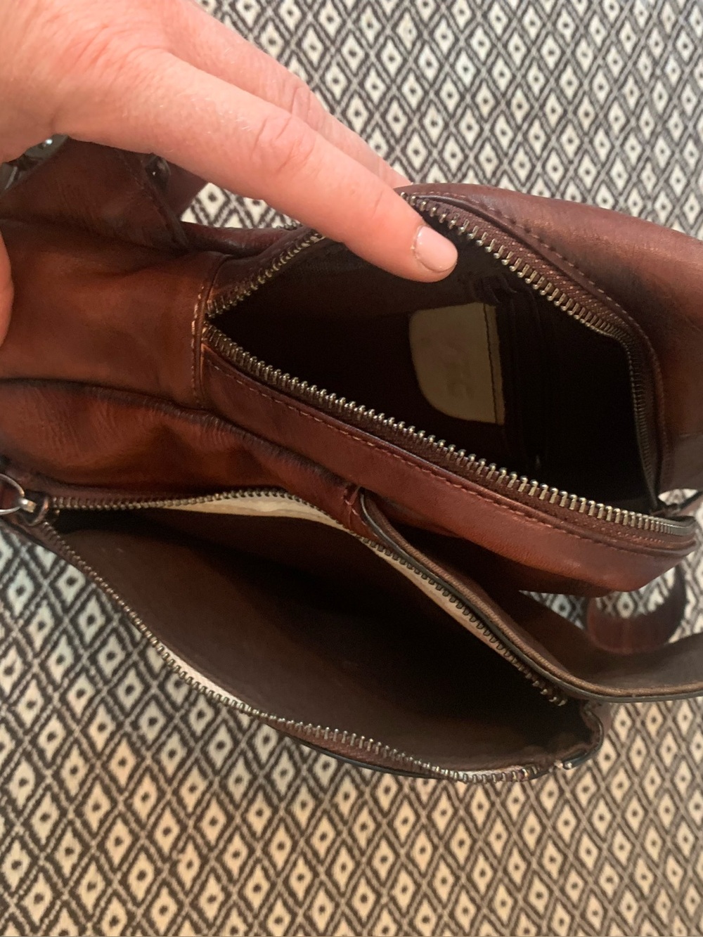 Men's Brown Leather Sling Bag - Picture 2 of 5
